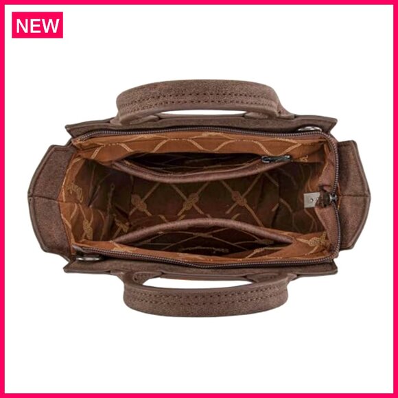 Mini Crossbody Purse with Aztec Embroidery, Adjustable Strap, Anti-Theft Pocket - Picture 5 of 8